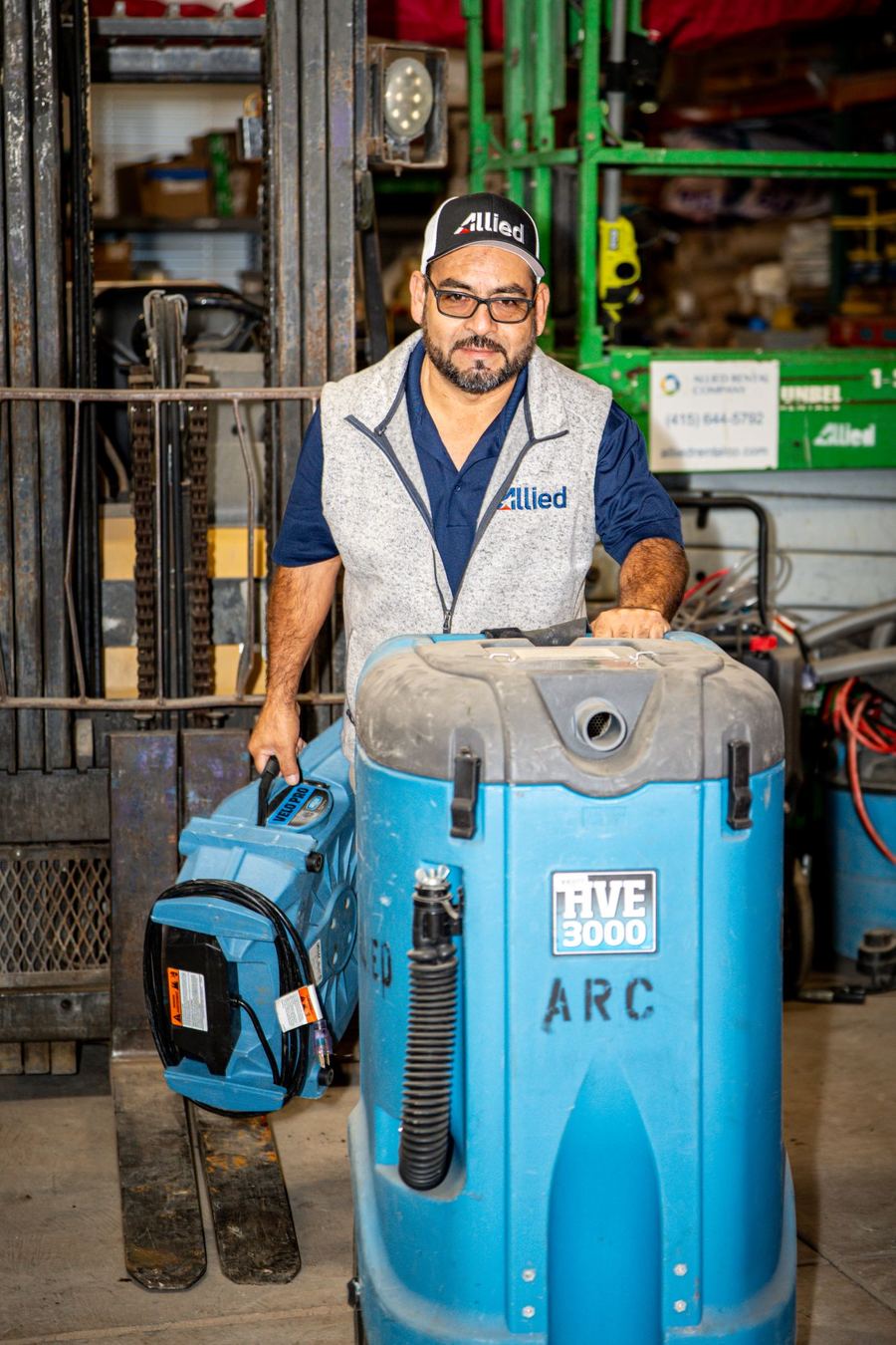 Allied Restoration technician deploying water extractor